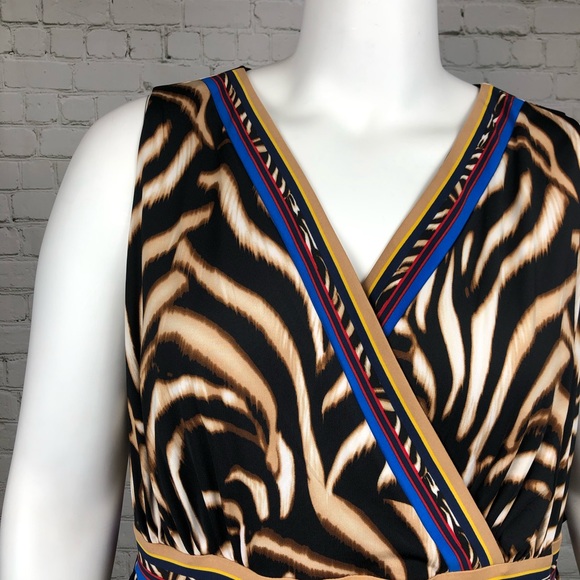 2X 4X INC Tiger Print Surplice Maxi Dress Plus Sz - Picture 6 of 6